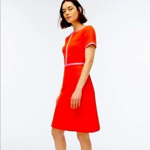 J.Crew Matelassé Orange with Pink Piping Dress